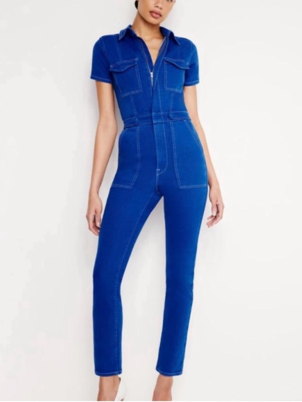 Good American fit for success light compression jumpsuit in blue XL NEW NWT
